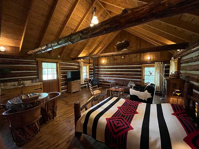 log bed in amerikaanse blokhut